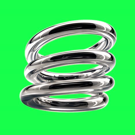 futuristic metallic spiral design animation, transparent 4k video, green screen