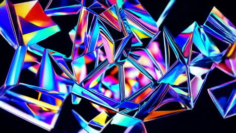 vibrant iridescent geometric abstract reflections