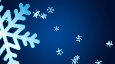 animación de copos de nieve cayendo sobre un fondo marino