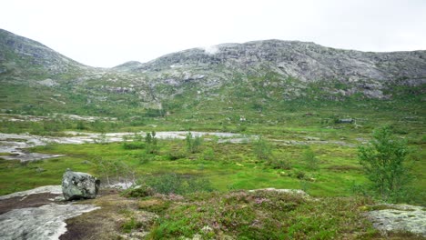 view of lower path of trolltunga in norway telemark