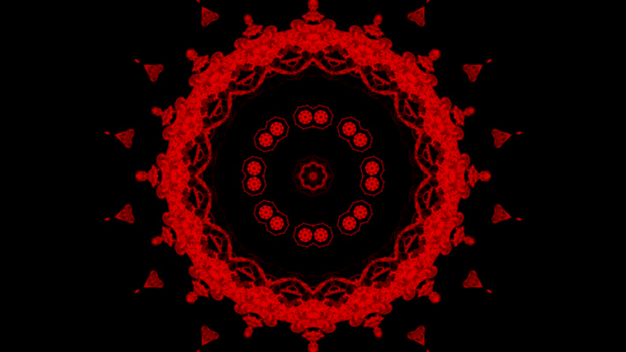 movimiento de caleidoscopio abstracto círculo geométrico y formas de estrellas