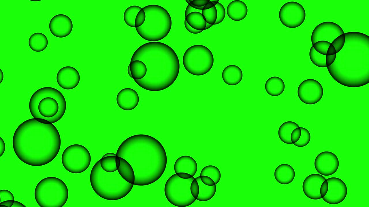 Dark black bubbles on chroma key, green screen, video overlay effect - easily isolated