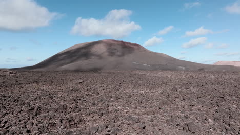 volcanic landscape with a crater