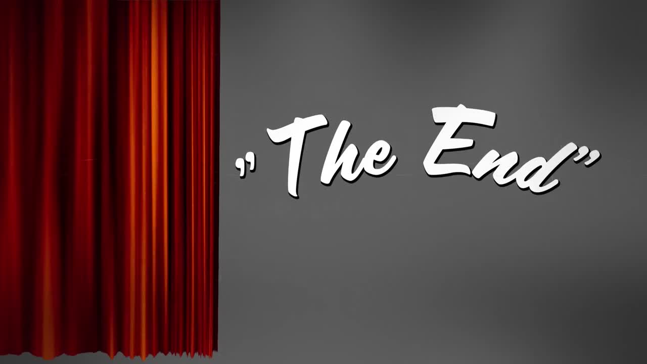 la cortina roja se abre para terminar el espectáculo