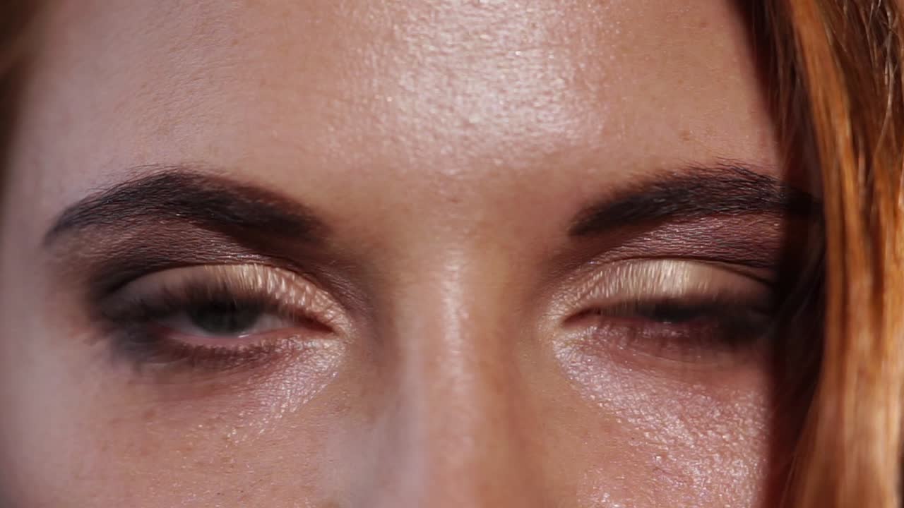 Close-up of a woman's face with makeup