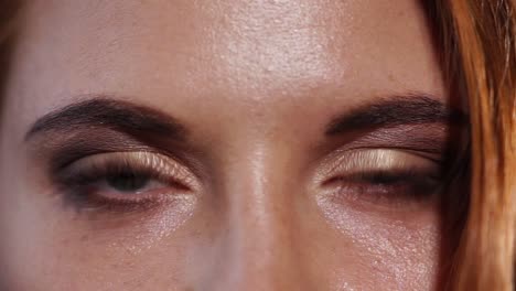 close-up of a woman's face with makeup