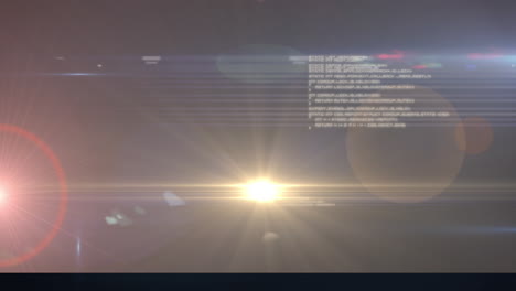 animación del procesamiento de datos con luz brillante sobre fondo azul