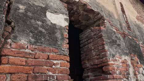 sequence showing deterioration of an old brick wall