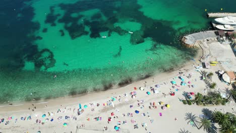 Overhead-Vogelperspektive-Strand-Von-Beaulieu-Sur-Mer-Frankreich-Drohne,-Luftaufnahme