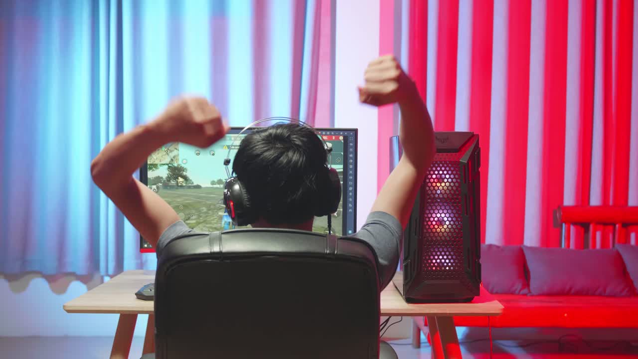 Man Playing Survival Shooter Games