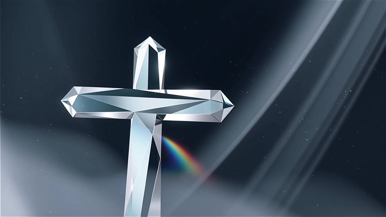 Christian Cross Heavenly Light Worship Background