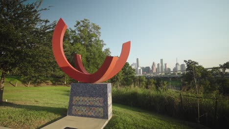 view of downtown houston from leonel castillo community center park area-3