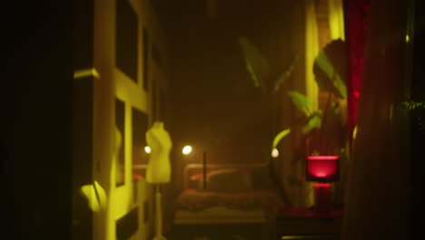 mysterious night scene in a room