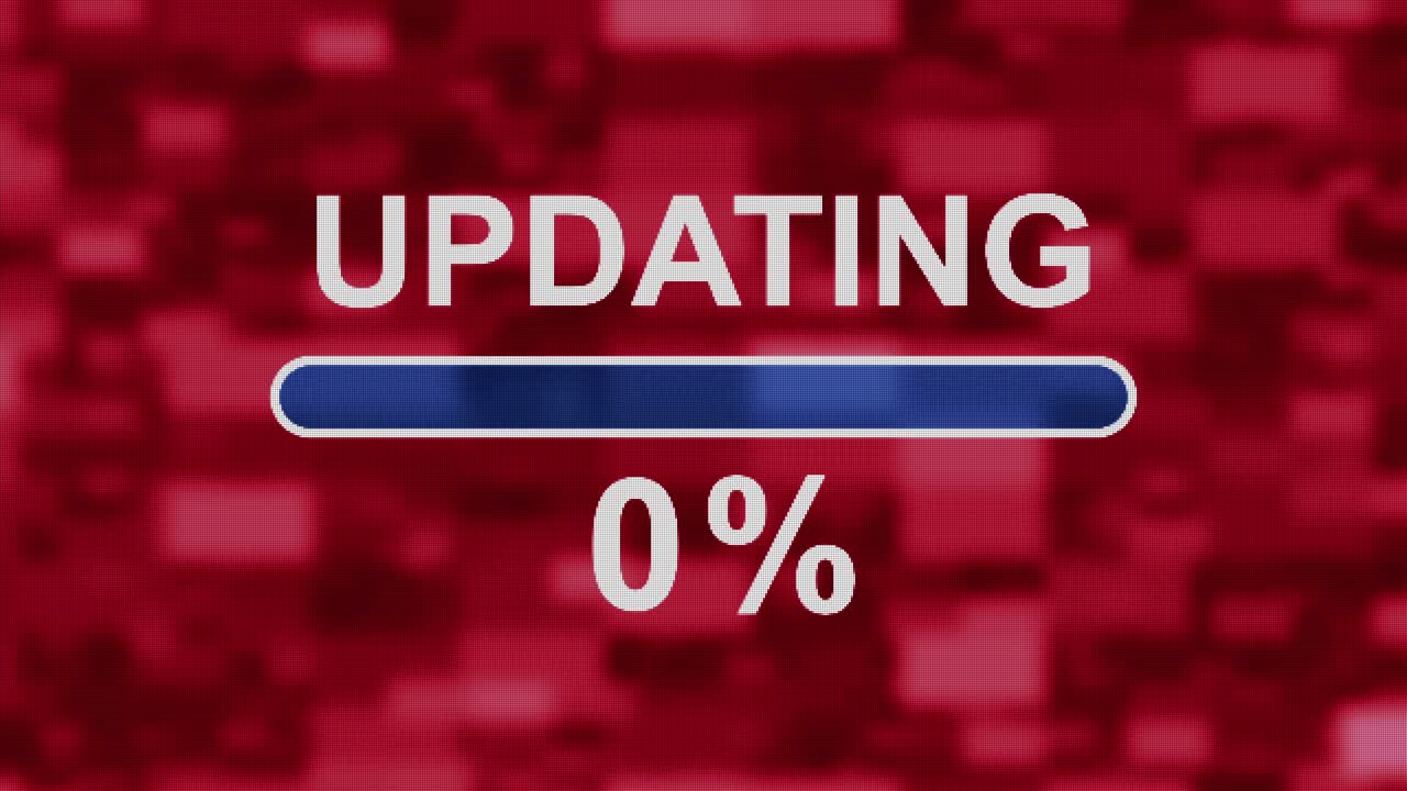 Updating progress bar countdown computer screen animation