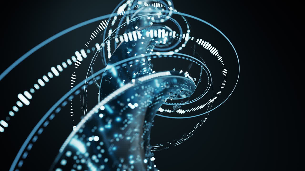 Technical digital curve lines background with futuristic concept, 3d rendering