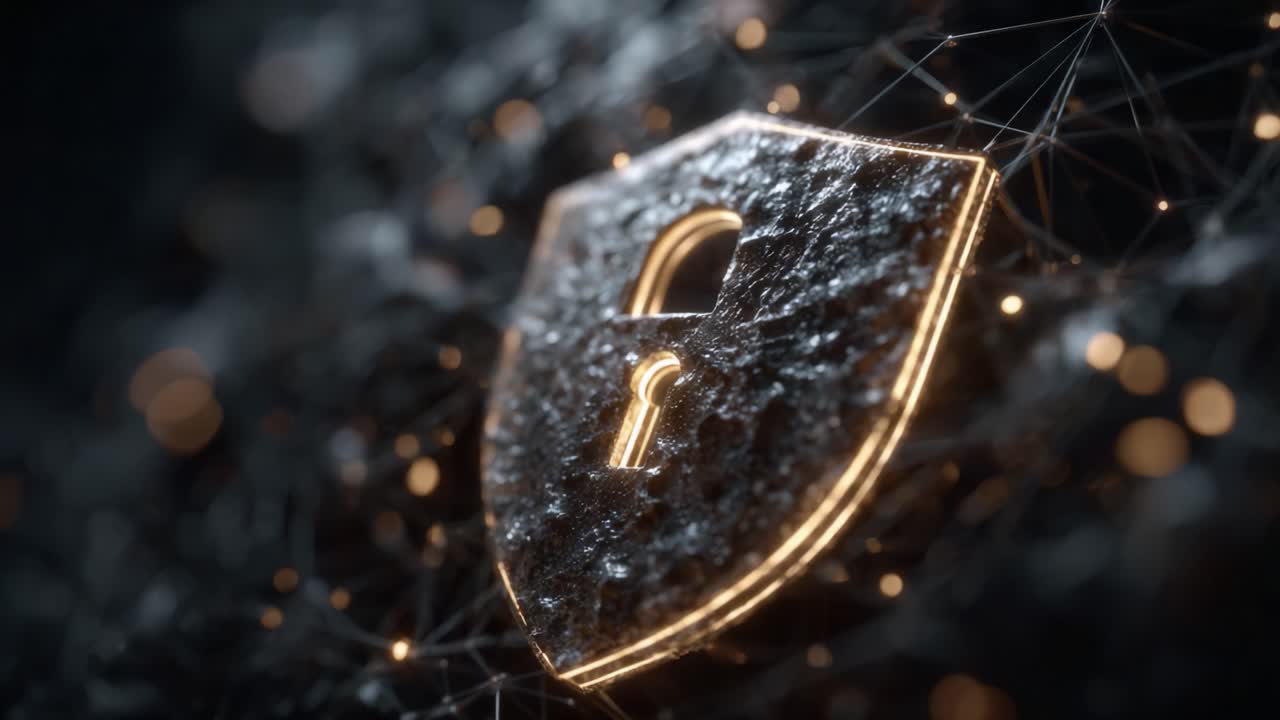 ADetailed Visualization of a Secure Digital Shield Emphasizing Cybersecurity and Protection in a Modern Networked Environment