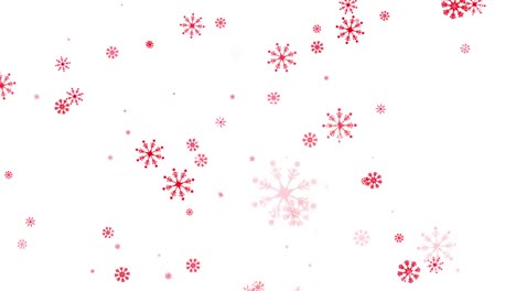 Animation-Von-Schnee,-Der-Auf-Weißen-Hintergrund-Fällt