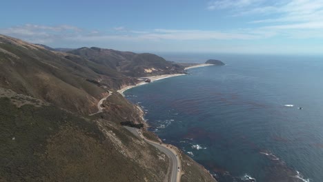 aerial view of big sur coast high way 1 near monterrey california