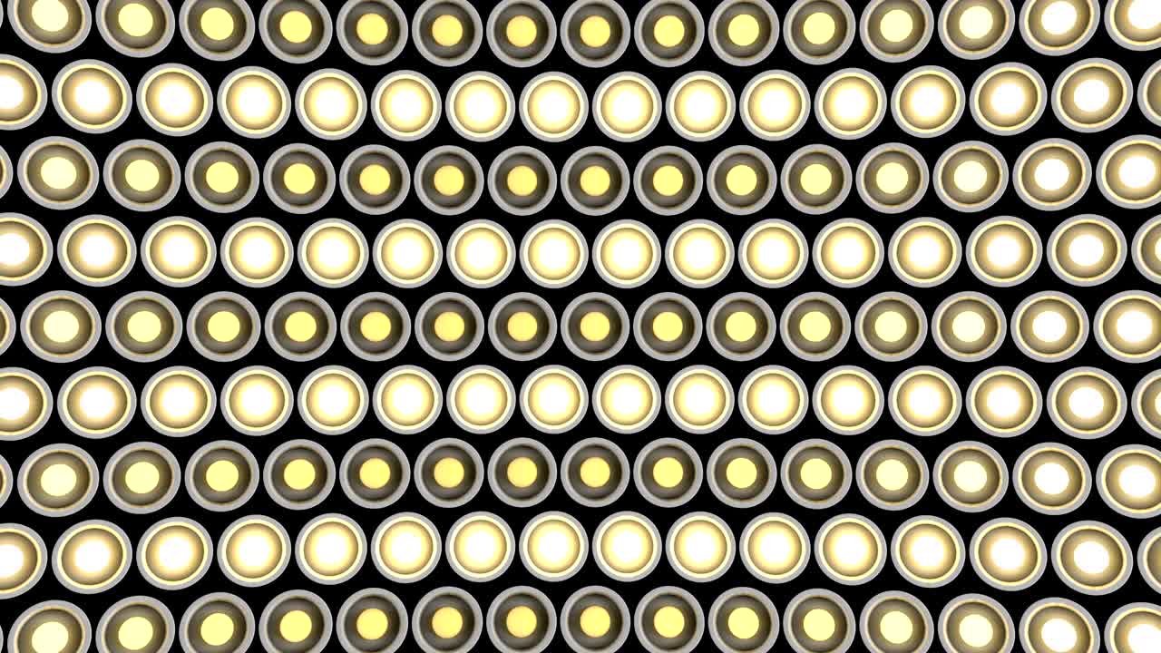 luces parpadeantes bombillas de pared patrón de rotación etapa fondo blanco vj bucle