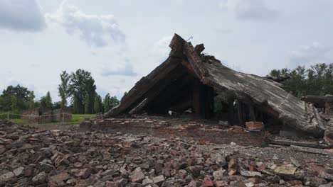 ruins of auschwitz-birkenau concentration camp