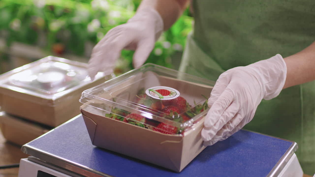 갓 수확 한 딸기.