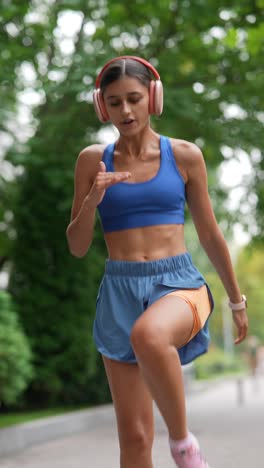 woman running in park