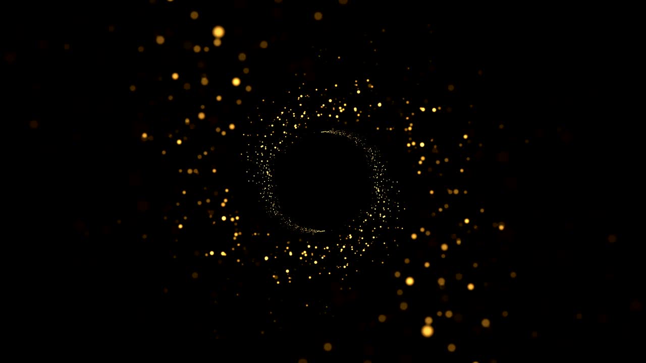 premios de fondo dorado. estrellas doradas. brillo y partículas de bokeh. bucle