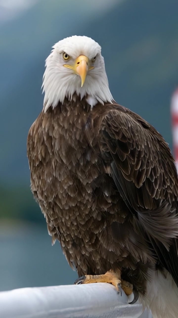 Un aigle royal majestueux perché avec grâce, mettant en valeur son plumage magnifique et son regard intense sur un arrière-plan naturel serein, capturant l'essence de la beauté de la faune.