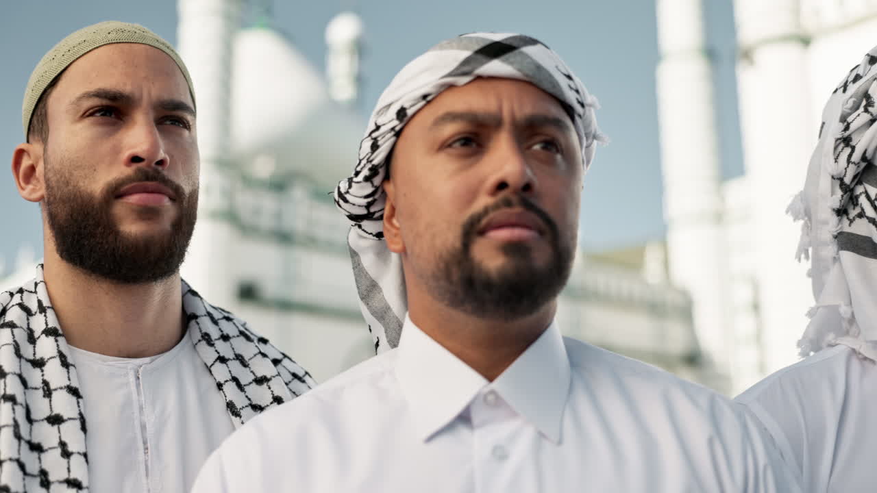 Muslim men in traditional attire