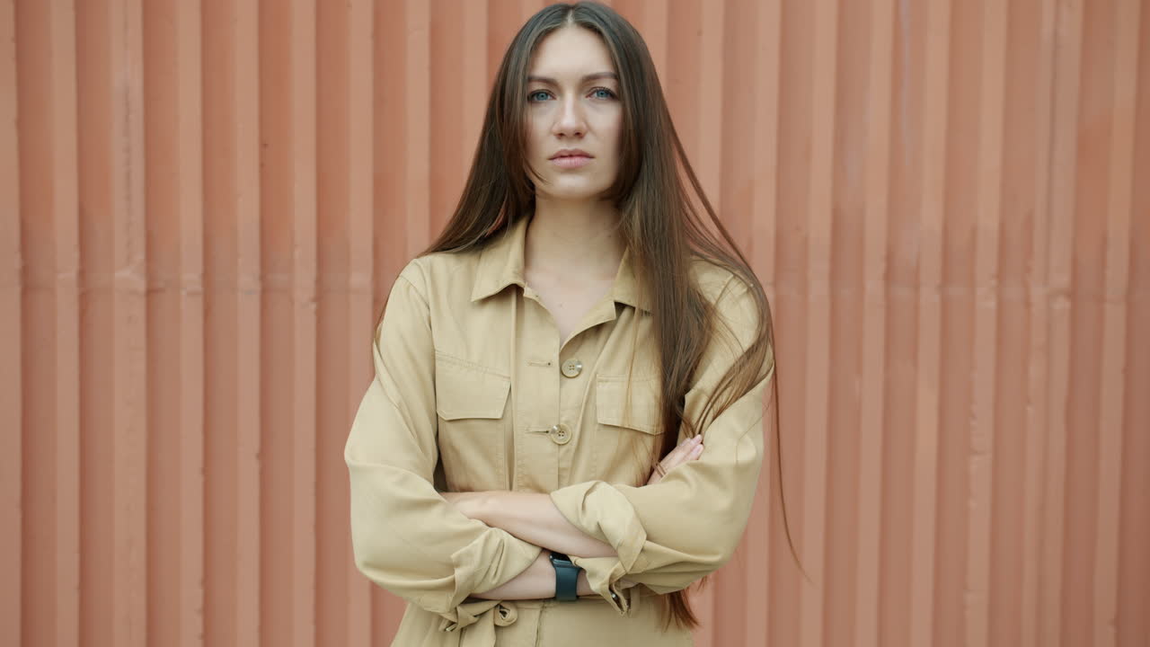 Woman in a Beige Jumpsuit