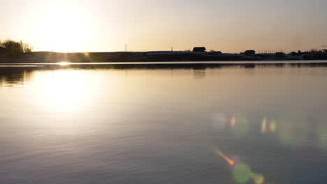 timelapse of a beautiful lake in iceland with lightrays