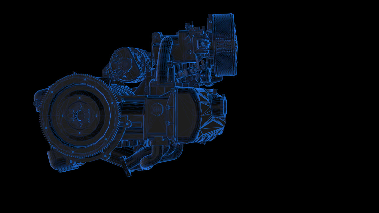 Wireframe Representation of an Engine