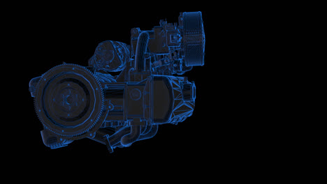 wireframe representation of an engine
