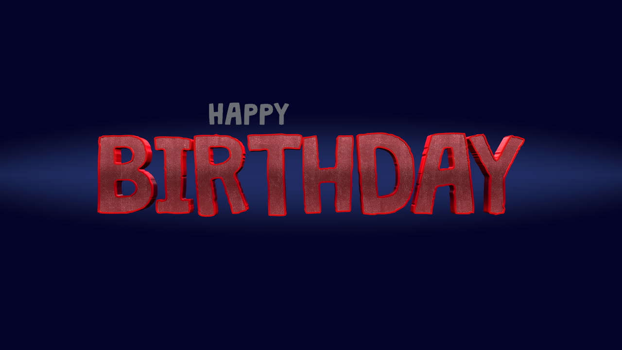 feliz cumpleaños en rojo y azul sobre un fondo azul oscuro