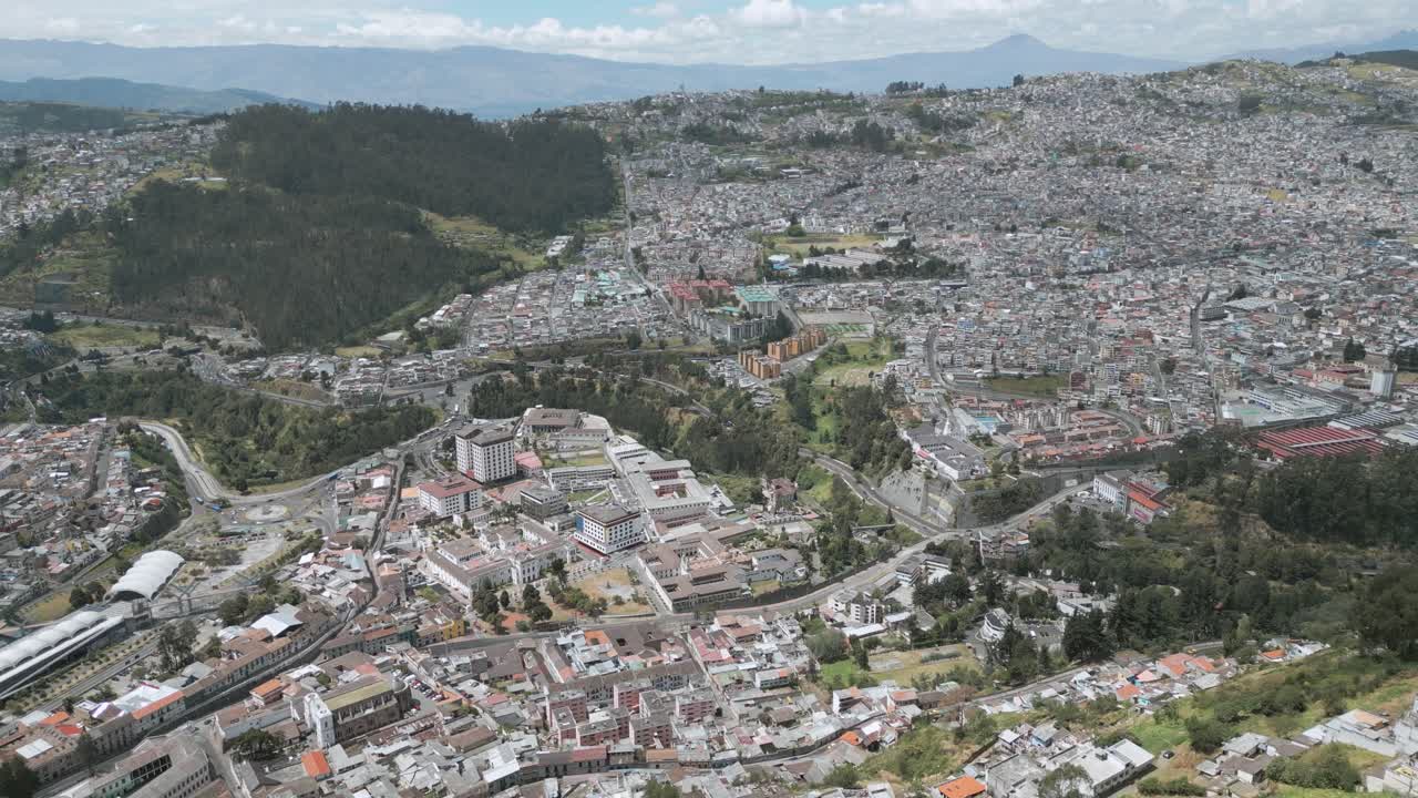 Aerial view of Quito city, capital of Ecuador