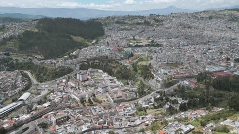 aerial view of quito city, capital of ecuador