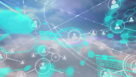 Animation-of-data-processing-over-clouds-and-network-of-connections