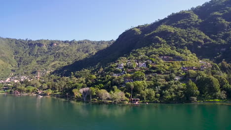 Aerial-over-the-shoreline-of-Lake-Amatitlan-lake-in-Guatemala