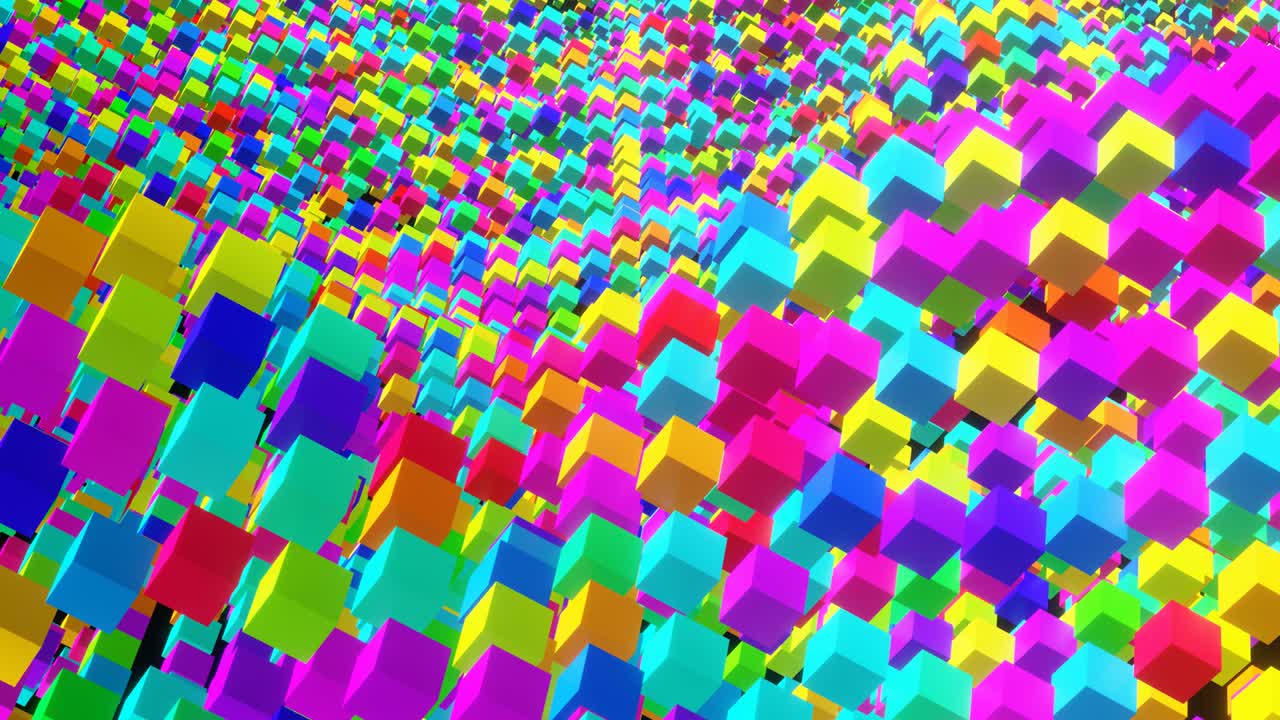 animación de onda de bucle vj de cubos multicolores