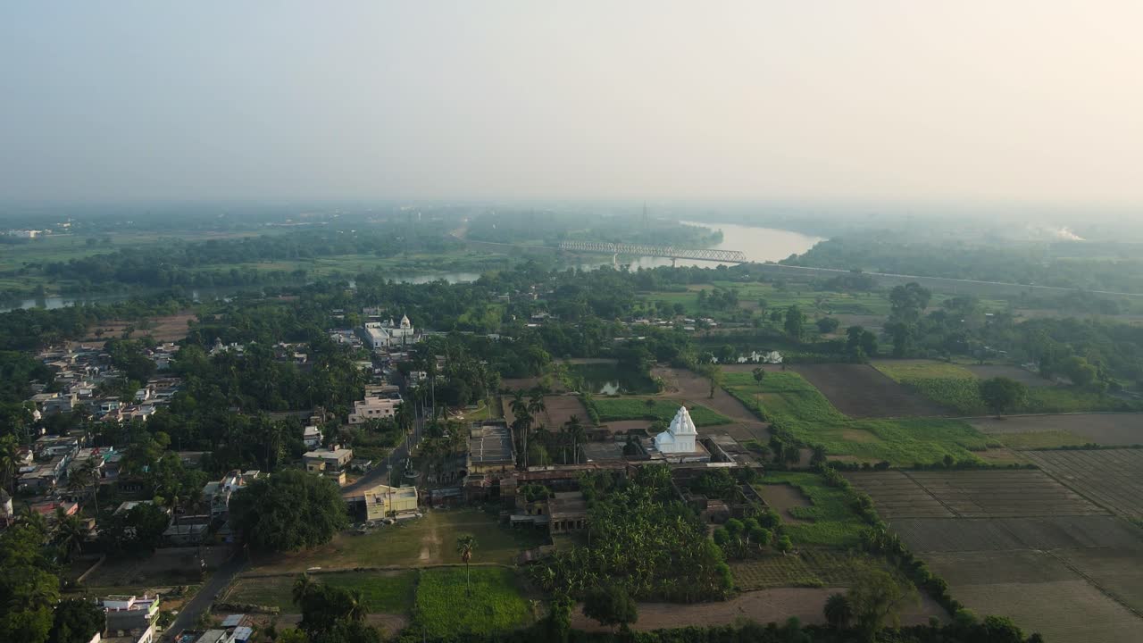Aerial capture of Murshidabad city, highlighting the iconic Hazarduari Palace and other landmarks.