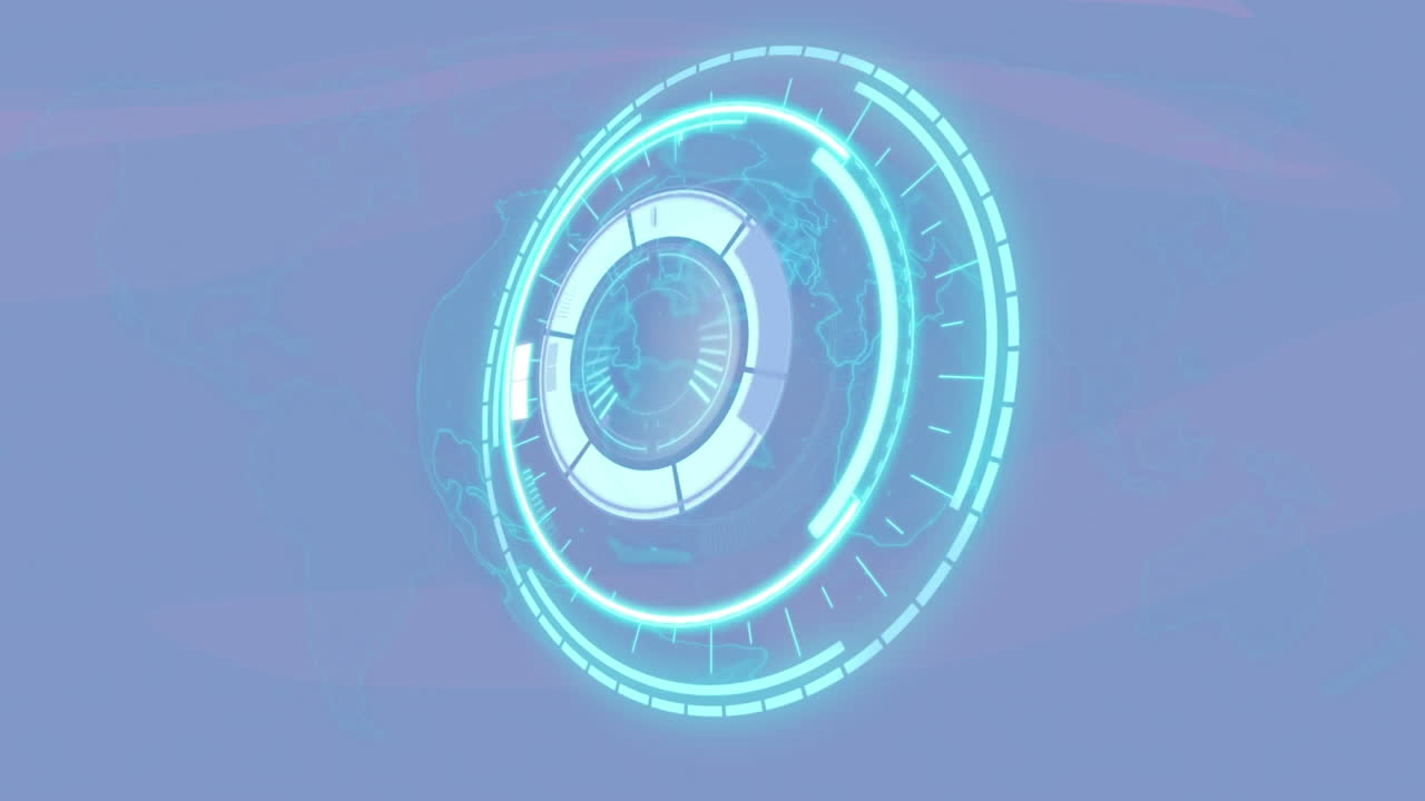 안전 잠금 처리의 애니메이션, 파란색 배경에 회전