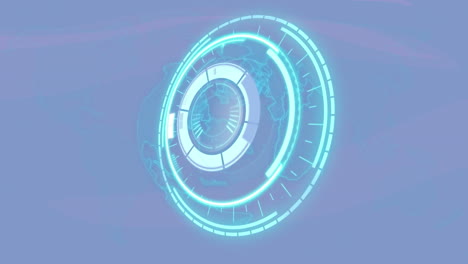 animación del procesamiento de cerraduras seguras, girando sobre un fondo azul