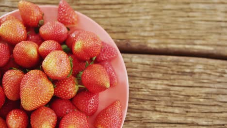 close-up of fresh strawberries in bowl