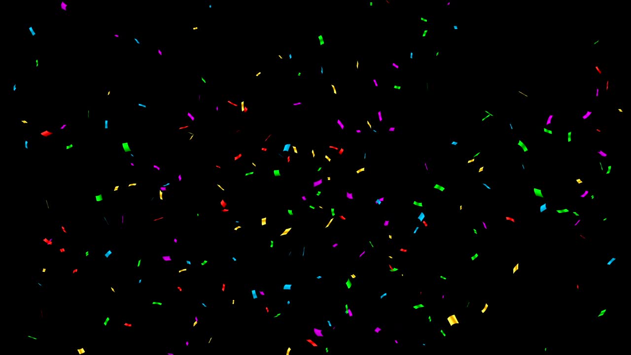 confeti sobre un fondo negro