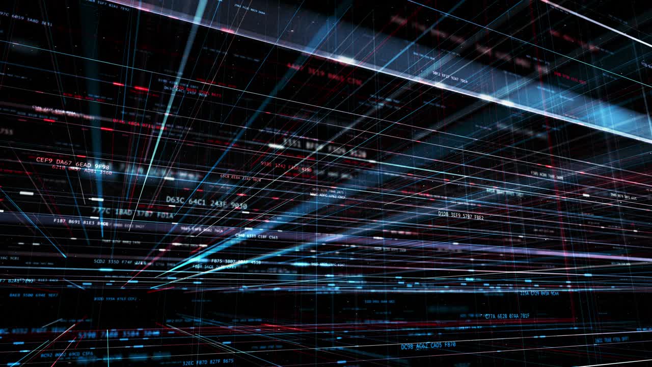 digital hash codes background, 3D abstract global digital animation