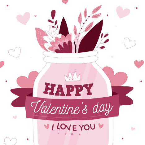 happy valentine's day graphic design with flowers and hearts