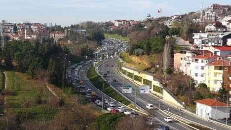 traffic in a high away in istanbul ,