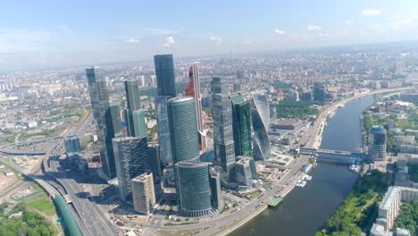 moscow cityscape aerial view