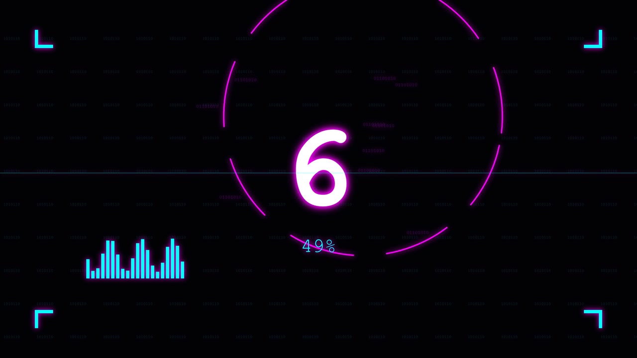 Digital Countdown Timer with Loading Progress Bar and Audio Visualizer