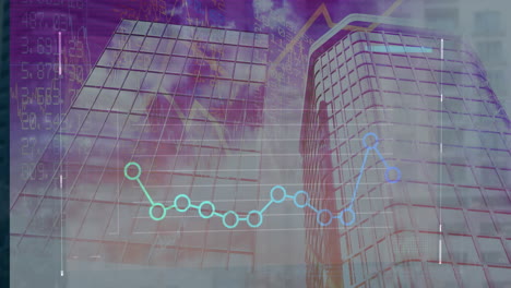 animación del procesamiento de datos sobre el paisaje urbano